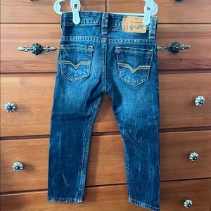 Diesel Blue Slim Fit Denim Jeans with Golden Stitching